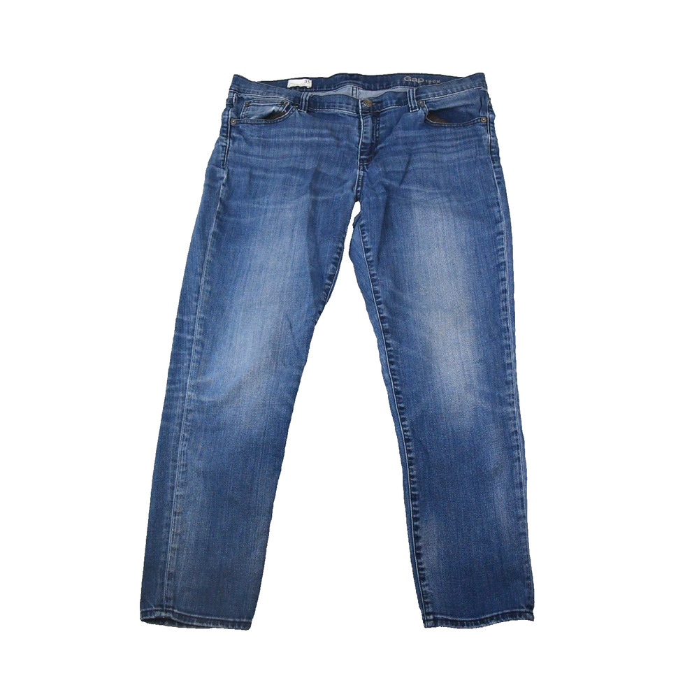 Gap Girlfriend Jeans Women’s 31‎ (34x26.5) Mid Rise Blue Denim